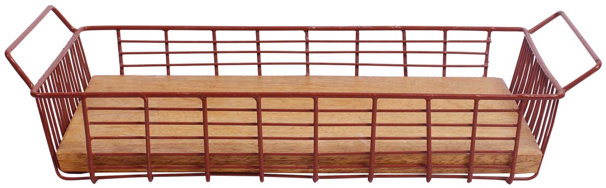 Handmade Brown Catchall Tray - Cast in Iron - Separate Wood Board - Holders & Organizers - Home / Office Decor - Buy in Bulk Wholesale